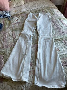 Free People Off-White Flared Jeans